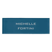 Badge D'identification Nom lisible moderne bleu océan clair (Devant)