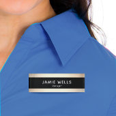 Badge D'identification Nom magnétique du personnel de l'employé d'or noir