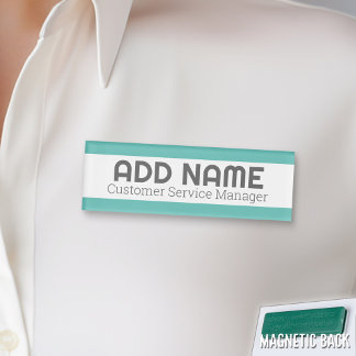 Badge D'identification Nom minimal moderne Titre Couleur Accent employé