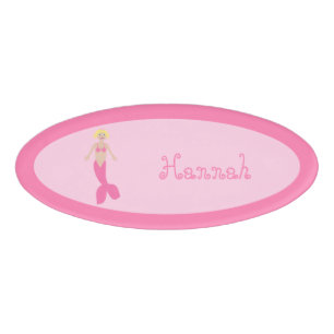 Badge D'identification Nom personnalisé d'une Sirène d'Imaginaire rose