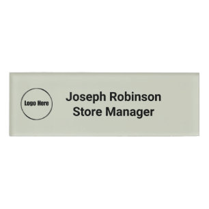 Badge D'identification Nom personnalisé Logo Logo Sage blanc