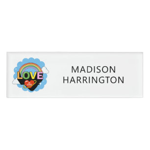 Badge D'identification Nom personnalisé / Texte "L'amour est amour"