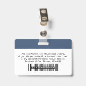 Badge d'identification nominatif pour employés d'e (Arrière avec clip)