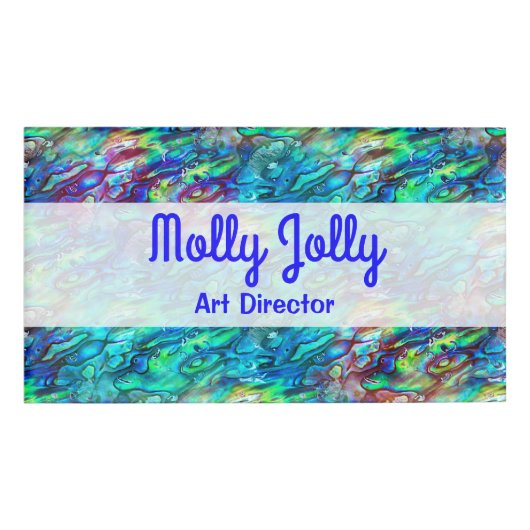 Badge D'identification Nouvelle-Zélande Abalone Paua Shell Motif 1 (Devant)