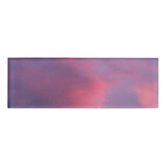Badge D'identification Nuages Rose Bleu (Devant)