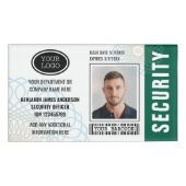 Badge D'identification Numéro de la sécurité Nom de la photo Logo Balise  (Devant)