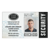 Badge D'identification Numéro de la sécurité Nom de la photo Logo Balise  (Devant)