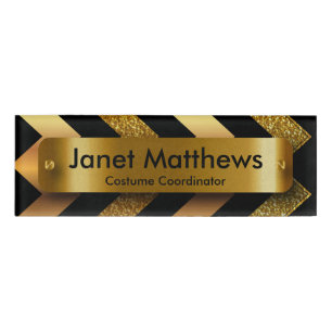 Badge D'identification Or Chevron de parties scintillantes avec le plat