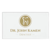 Badge D'identification Or Dentiste classique (Devant)