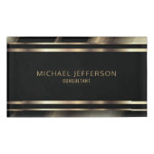 Badge D'identification Or professionnel chic et noir (Devant)