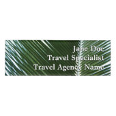 Badge D'identification Overlapping Palm Fronds Tropical Green Abstract (Devant)