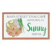 Badge D'identification Pad Thai Summer Rolls Food Restaurant Server (Devant)