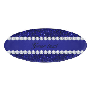 Badge D'identification Paillettes chiques et diamants de marine