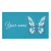 Badge D'identification Papillon turquoise (Devant)