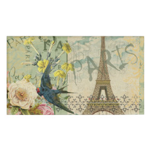 Badge D'identification Paris France Voyage Vintage Art Antique Peinture