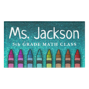 Badge D'identification Parties scintillant Arc En Arc Crayons Art Enseign