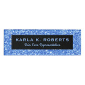 Badge D'identification Parties scintillant Faux bleu clair et arrière - p (Devant)