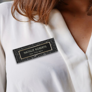 Badge D'identification Parties scintillant noire moderne Maquillage Artis