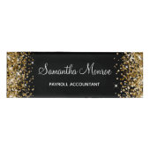 Badge D'identification Parties scintillant or et noir (Devant)