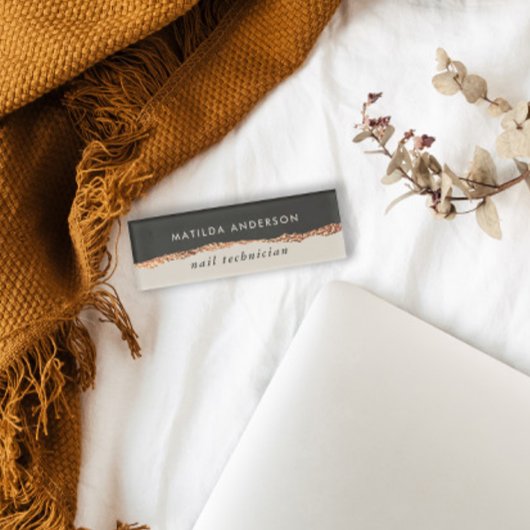 Badge D'identification parties scintillant or rose noir girly élégant mod