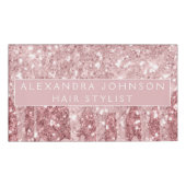 Badge D'identification Parties scintillant or rose | Vitre rose pâle (Devant)