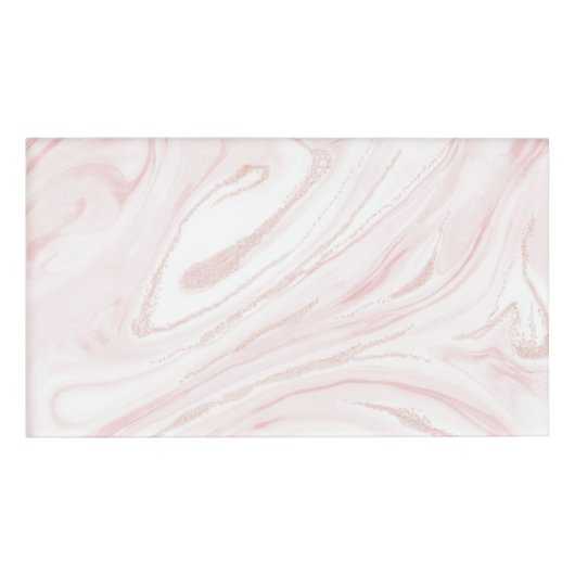 Badge D'identification Parties scintillant rose moderne marbre (Devant)