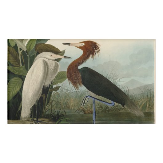 Badge D'identification Peinture de la faune d'Audubon Heron violet (Devant)