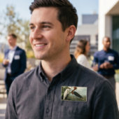 Badge D'identification Peinture de la faune d'Audubon Heron violet