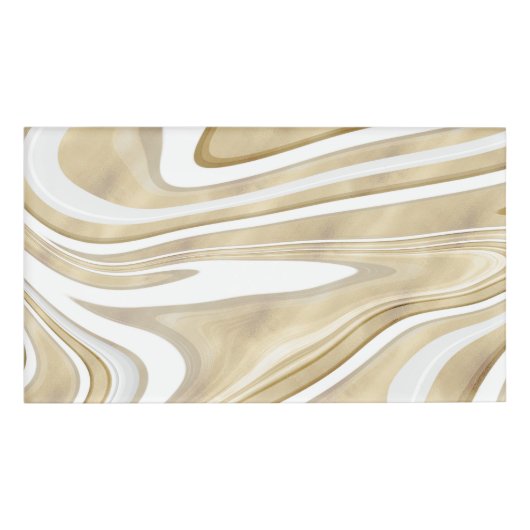 Badge D'identification Peinture Liquide Retro Gold Swirl Design esthétiqu (Devant)