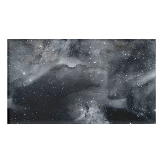 Badge D'identification Peinture Nebula en Galaxie noire blanche (Devant)