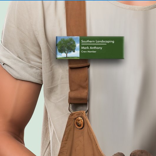 Badge D'identification Pelouse Ou Paysage Conception Simple