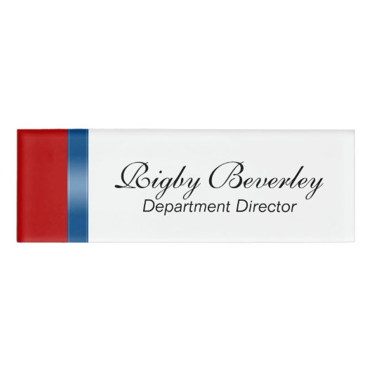 Badge D'identification Pentes STRIPES - bleu + vos idées (Devant)