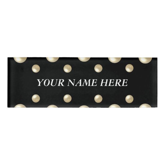Badge D'identification Perles sur le velours noir (Devant)