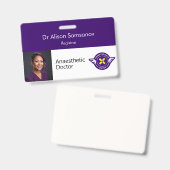 Badge d'identification personnalisable avec photo (Avant & arrière)