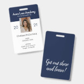 Badge d'identification personnalisable pour éducat (Avant & arrière)