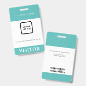 Badge d'identification personnalisé avec code-barr (Avant & arrière)