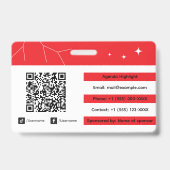 Badge d'identification personnalisé avec code QR e (Arrière)