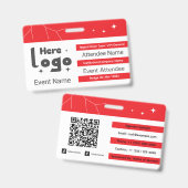 Badge d'identification personnalisé avec code QR e (Avant & arrière)
