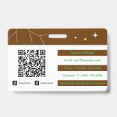 Badge d'identification personnalisé avec code QR e (Arrière)