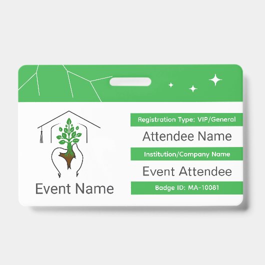 Badge d'identification personnalisé avec code QR e (Avant)