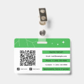 Badge d'identification personnalisé avec code QR e (Arrière avec clip)