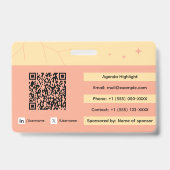 Badge d'identification personnalisé avec code QR e (Arrière)