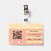 Badge d'identification personnalisé avec code QR e (Arrière avec clip)