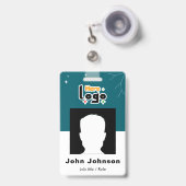 Badge d'identification personnalisé avec logo d'en (Avant avec rétractable)