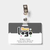 Badge d'identification personnalisé avec logo d'en (Arrière avec clip)