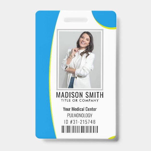 Badge d'identification personnalisé avec logo et p (Avant)