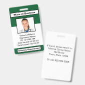 Badge d'identification personnalisé avec photo de  (Avant & arrière)