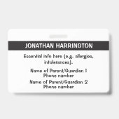 Badge d'identification personnalisé avec photo et  (Arrière)