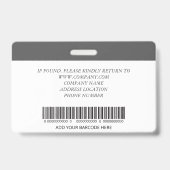 Badge d'identification personnalisé avec photo pou (Arrière)