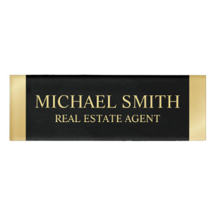 Badge D'identification Personnalisé Black and Gold Professional
